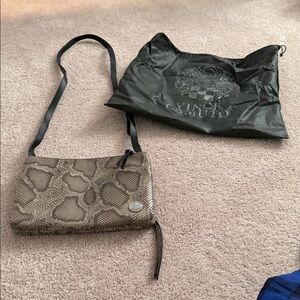 Vince Camuto Tan Snake Pattern Crossbody Bag